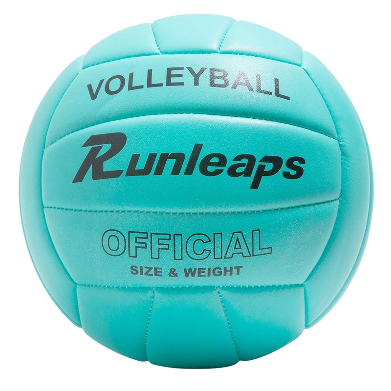 Runleaps Volleyball, Waterproof Indoor Outdoor Volleyball for Beach Game Gym Training (Official Size 5, Blue) - Image 1